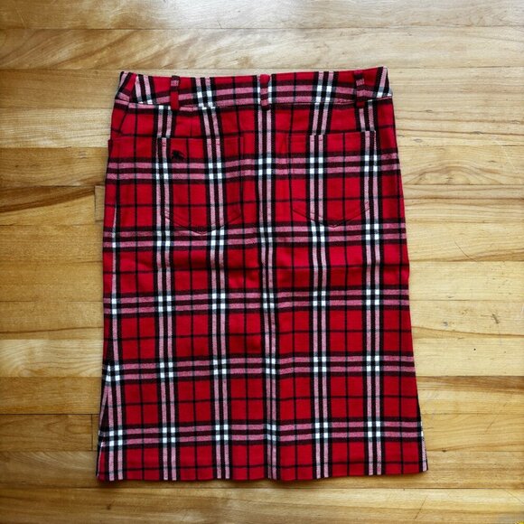 Burberry Blue Label Red Plaid Skirt Size 36 - Picture 10 of 11